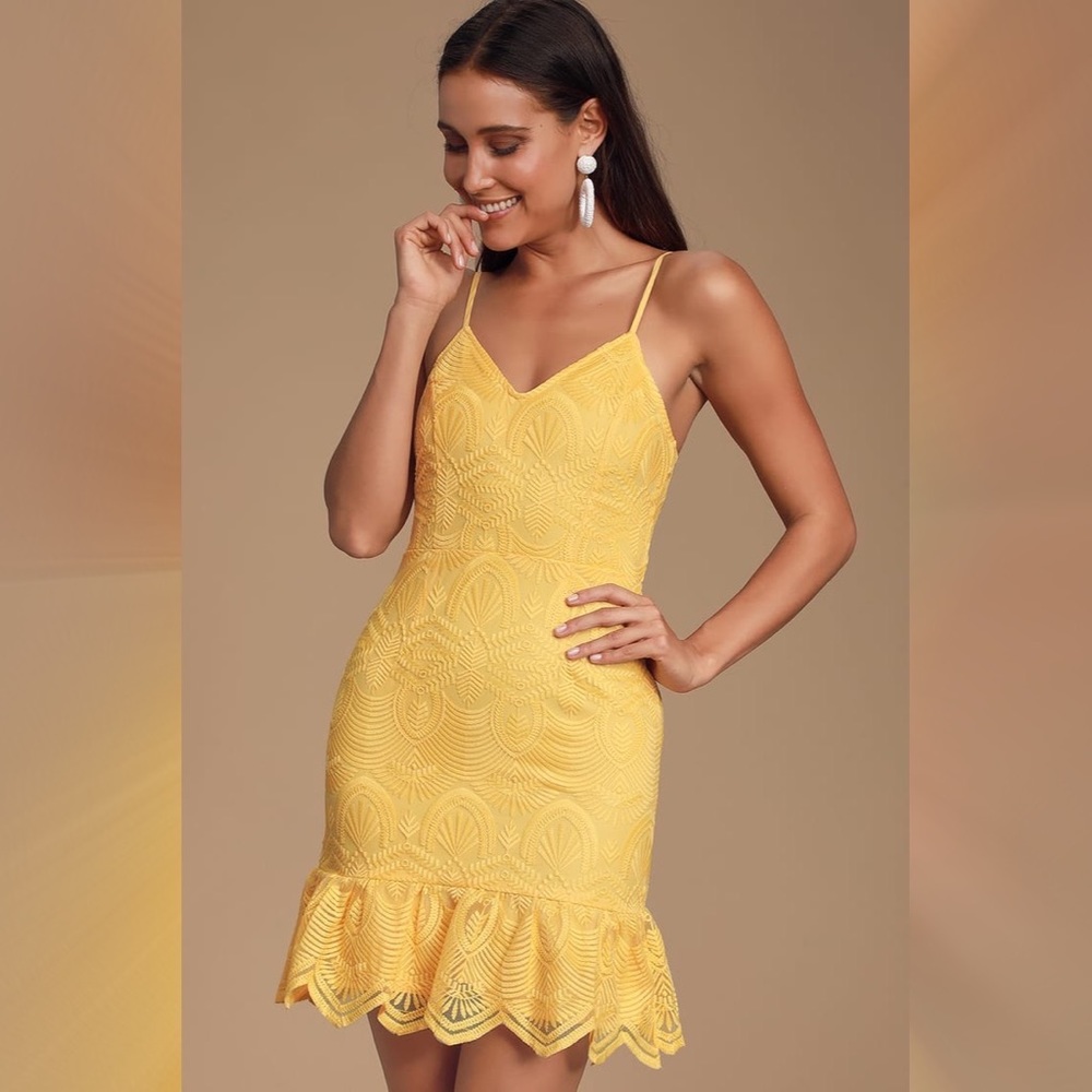 Shura yellow embroidered sleeveless dress